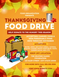 Yellow Food Drive Fundraising Flyer template