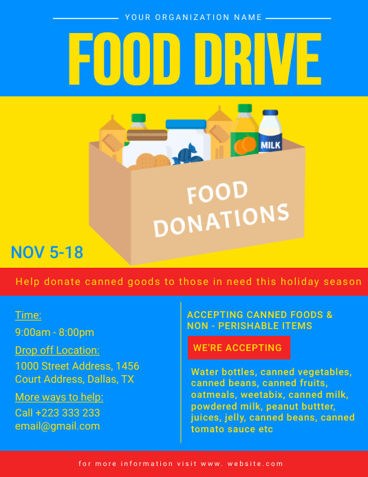 FOOD DRIVE Template PosterMyWall