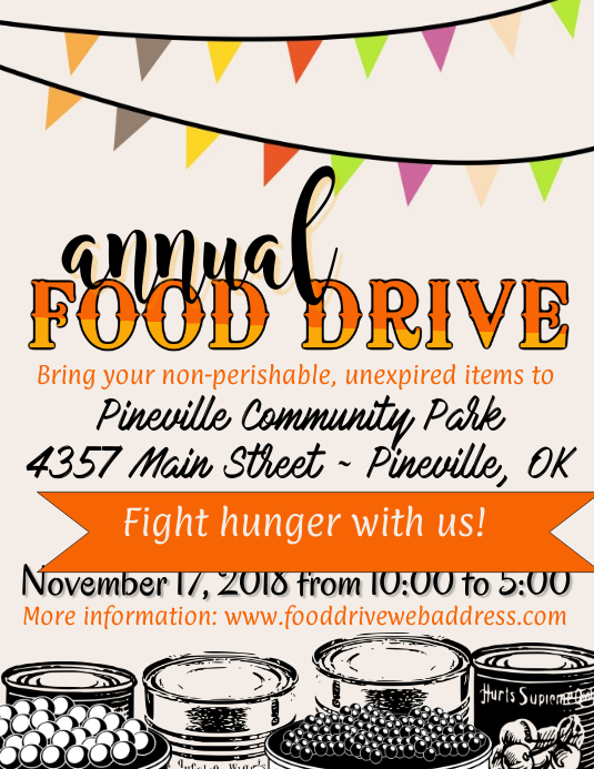 Food Drive Flyer Pamflet (Letter AS) template