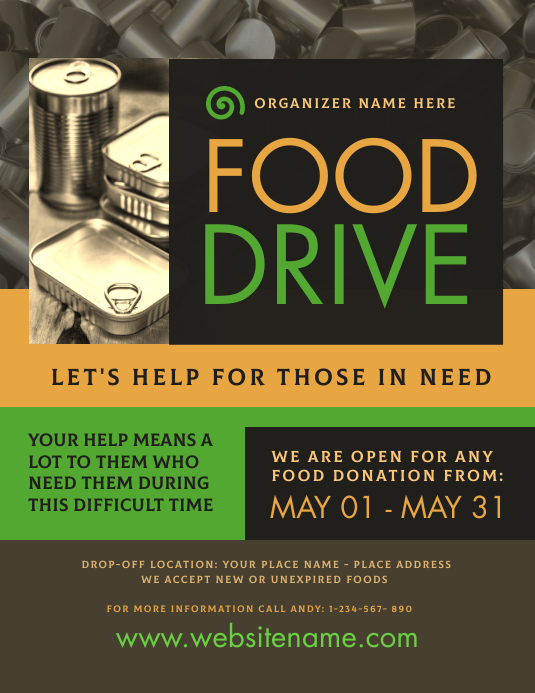 Food Collection Flyer Copy of Food Drive Flyer | PosterMyWall