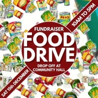 Food Drive Fundraiser Video Template Cuadrado (1:1)