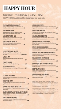 happy hour menu, five star menu Instagram Story template