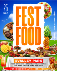 Food Festival foods fest expo event invitation social promotion flyer template design facebook poste Instagram Portrait