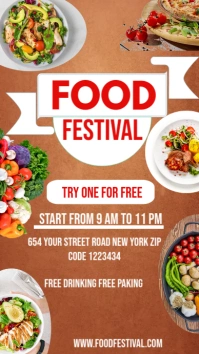 Food Festival Poster Template Pantalla Digital (9:16)