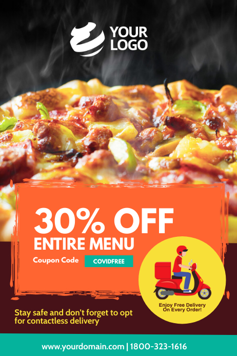 Food Free Delivery Covid Poster Flyer Template | PosterMyWall