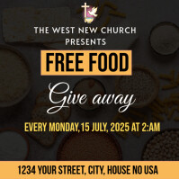Black Free Food Giveaway Publicación de Instagram Template