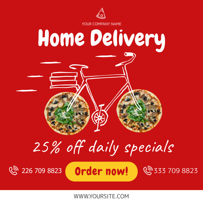 Iklan Pengiriman Rumah Pengiriman Makanan Online Templat Postermywall