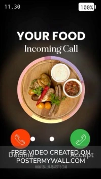 Food Incoming Call Video Instagram Story template