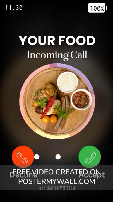 Food Incoming Call Video Template | PosterMyWall