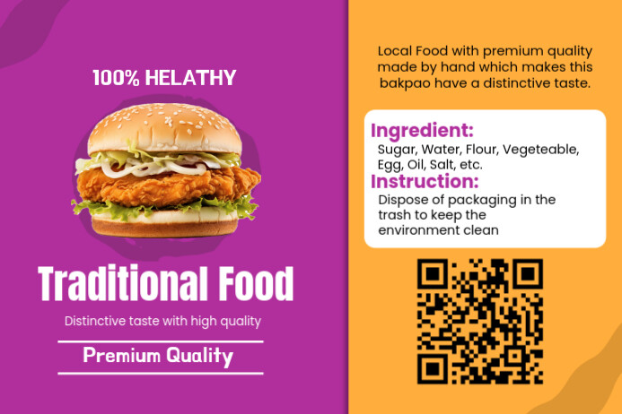 Food Text Labels Food label design Template | PosterMyWall