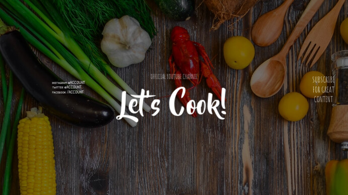 Food Let S Cook Youtube Channel Art Banner Template Postermywall