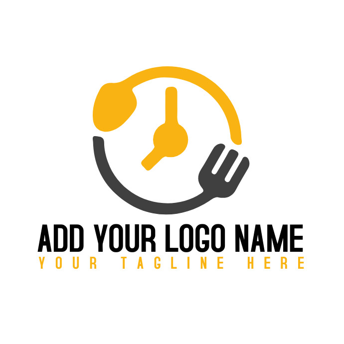 Food Logo/food Time/clock/time/restaurant/brand Template | PosterMyWall