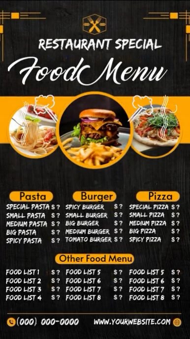 Food Menu 2025 flyer Instagram Story template