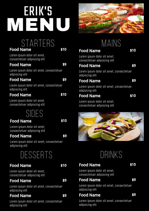 FOOD MENU A1 TEMPLATE.C | PosterMyWall