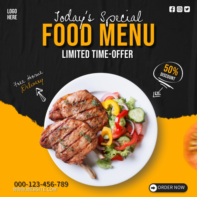 Food Menu Ads Template | PosterMyWall