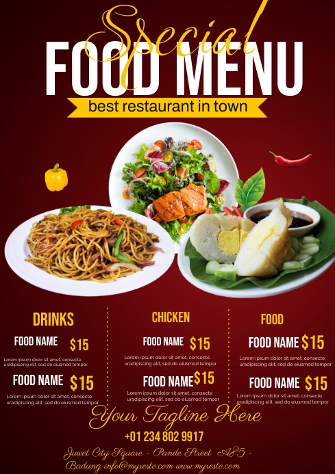 Food Menu Ads Template | PosterMyWall