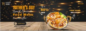 Hitam Father's Day Lunch Special Facebook-coverfoto Template