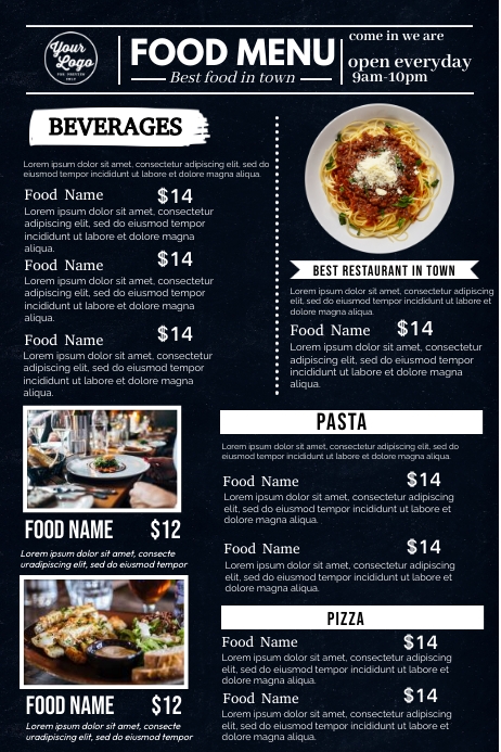 Food Menu Ads Template | PosterMyWall