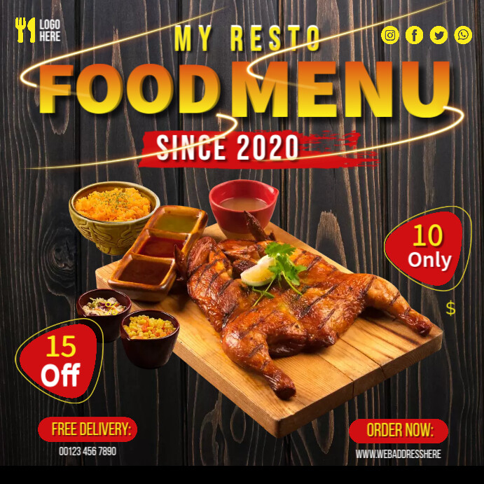 Food Menu Ads Template | PosterMyWall
