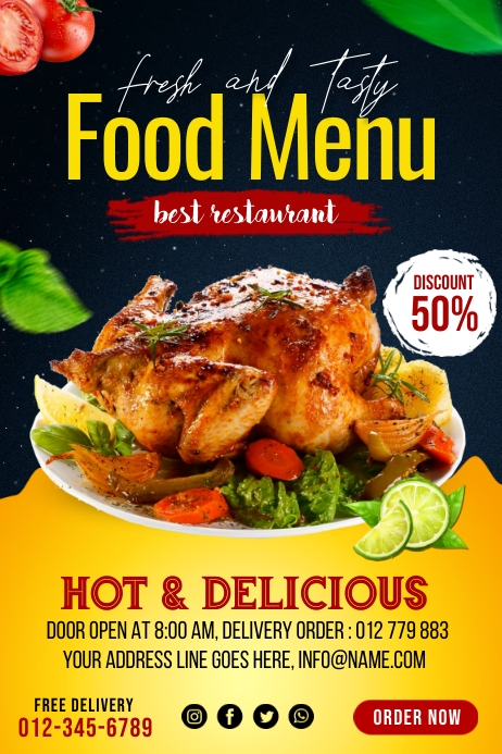 Food Menu Ads Template | PosterMyWall