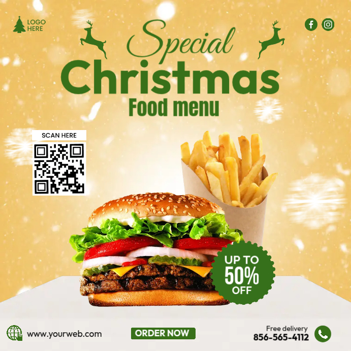 Modèle Christmas Food Menu | PosterMyWall