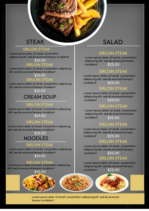 Food Menu Ads A4 template