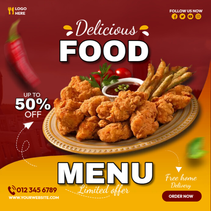 Food Menu Ads Template | PosterMyWall