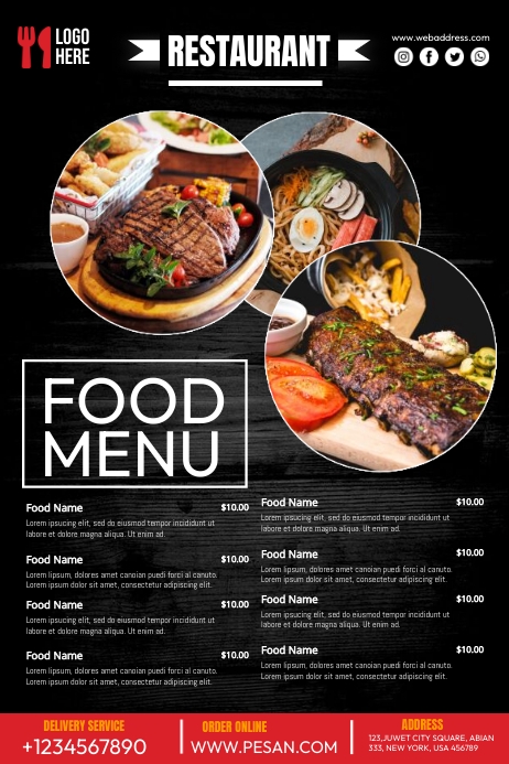 Food Menu Ads Template | PosterMyWall