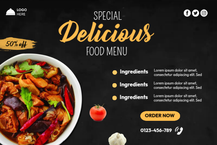 Food Menu Ads Template | PosterMyWall