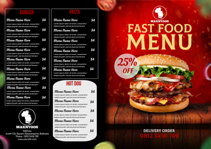 Menu Ad Example Food Menu Ads Template | PosterMyWall