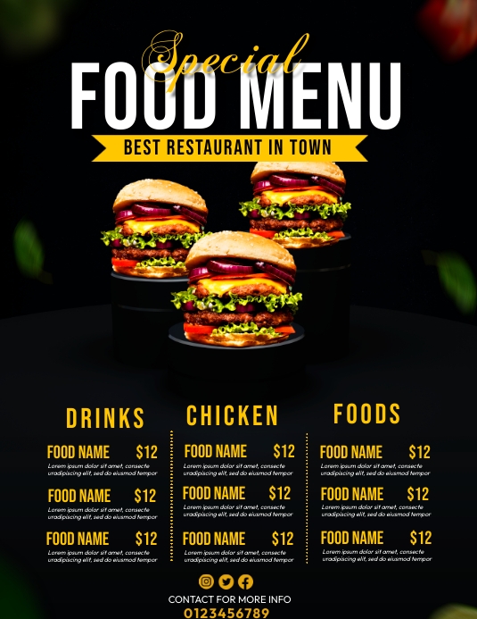 Food Menu Ads Template | PosterMyWall