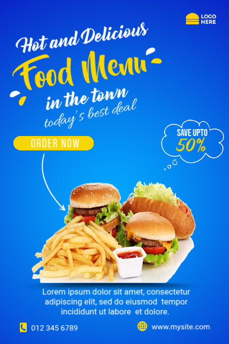 Menu Ad Example Food Menu ADS Template | PosterMyWall