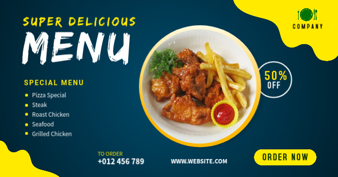 Copy of Food Menu Banner Design Template | PosterMyWall