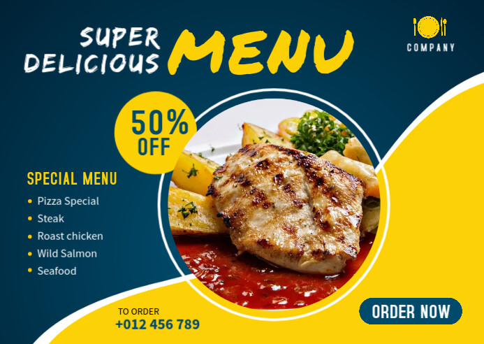 Food Menu Banner Template | PosterMyWall