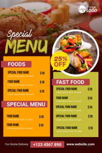Food Menu Banner Design Template | PosterMyWall