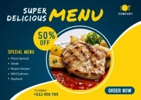 Food Menu Banner Template Postkort