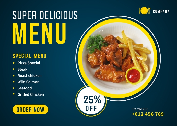 Food Menu Banner Template | PosterMyWall