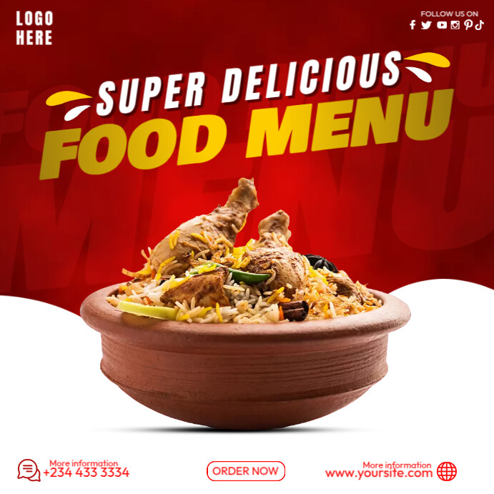 Food Menu Best Offer Template | PosterMyWall
