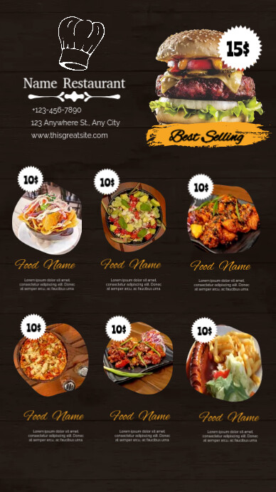 Copy of Food Menu Best Selling | PosterMyWall