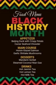 Food Menu Black History Month Poster template