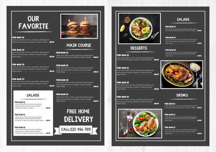 Food Menu Brochure Template | PosterMyWall
