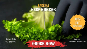 Black Burger Promotion Digital Display Template