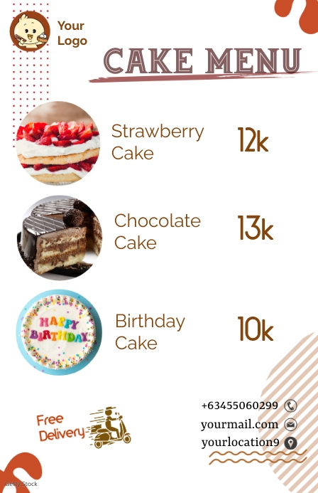 Food menu cake menu Template | PosterMyWall