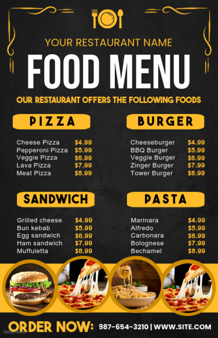 Copy of Food Menu Card | PosterMyWall