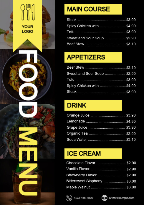 Foodway Menu Card Copy of Food Menu Card | PosterMyWall