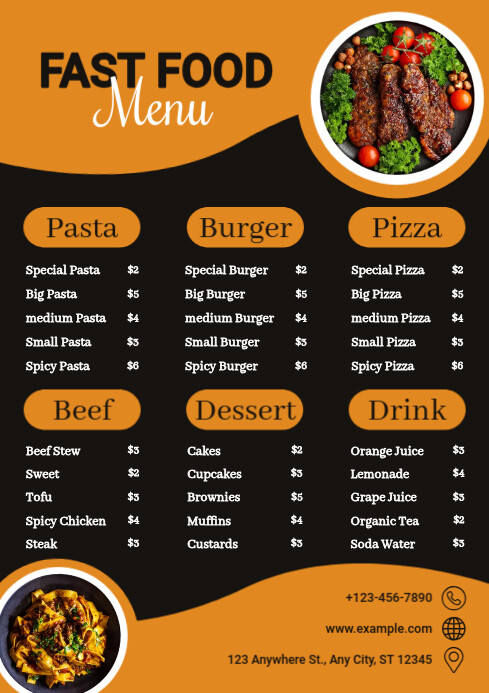 Foodway Menu Card Copy of Food Menu Card | PosterMyWall