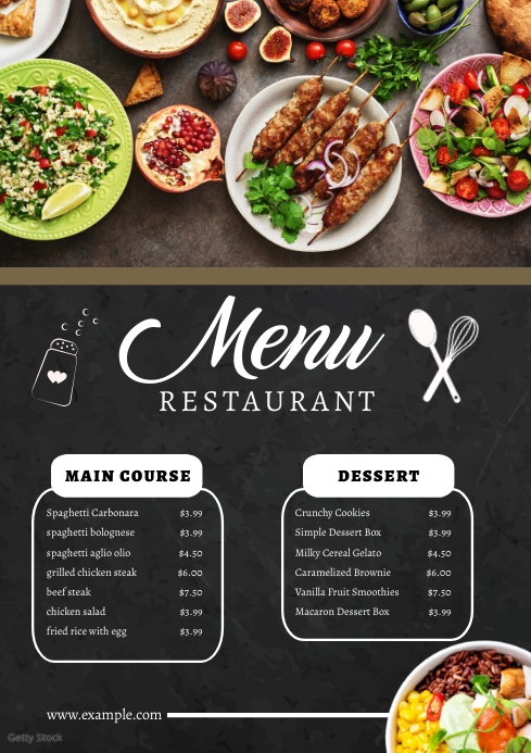 Card Sa Menu Ng Pagkain Template | PosterMyWall