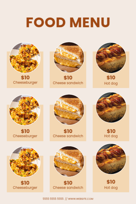 Food Menu Card Template | PosterMyWall