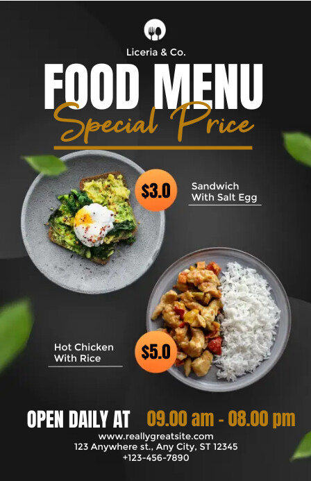 Food Menu Tabloid template