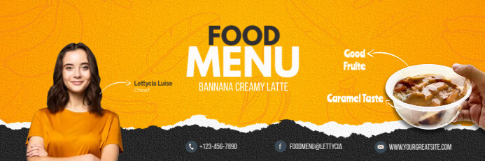 Food Menu Bannière 2' × 6' template